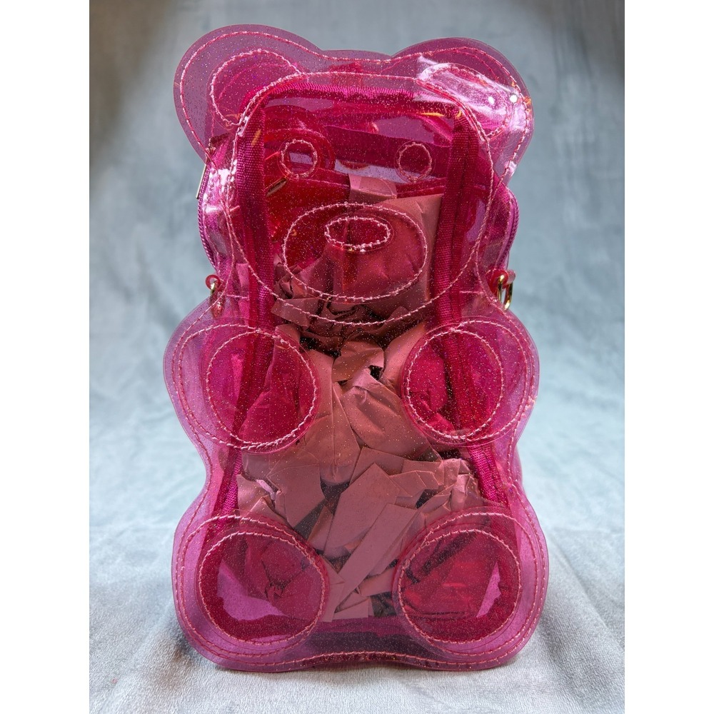 Club Exx Gummy Teddy Bear Pink Glitter Transparent Jelly  Backpack  NWOT